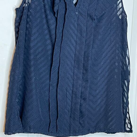 Maeve x Anthropologie Blue Ruffle Pleated Sleeveless Shirt Size 0 - Picture 4 of 10